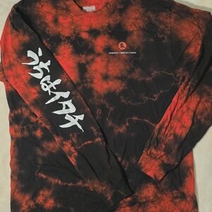 Primitive Red and Black Tie-Dye Long Sleeve Shirt